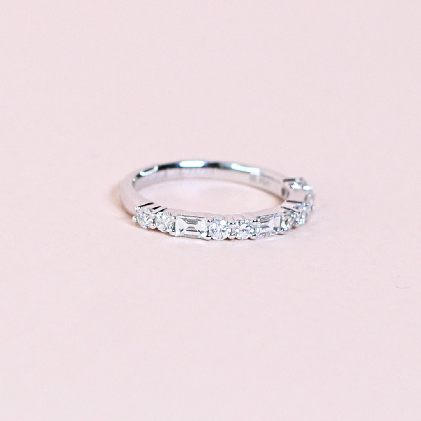 .45cts Baguette and Round cut Half Eternity ring