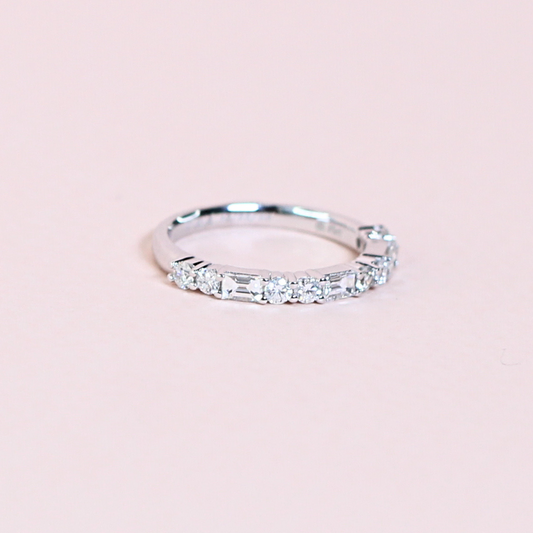 .45cts Baguette and Round cut Half Eternity ring
