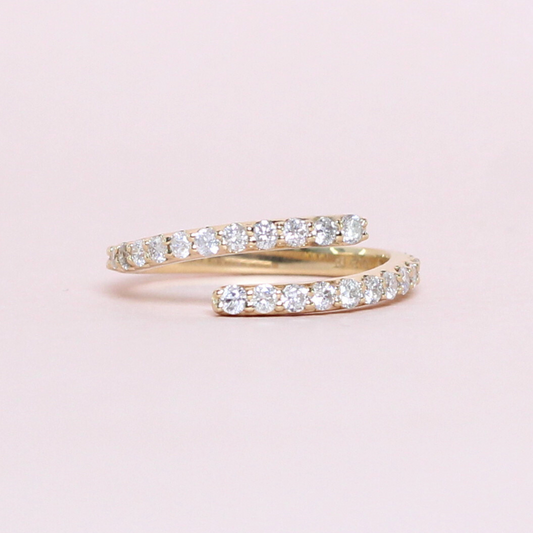 .421cts Round cut Half Eternity Open ring