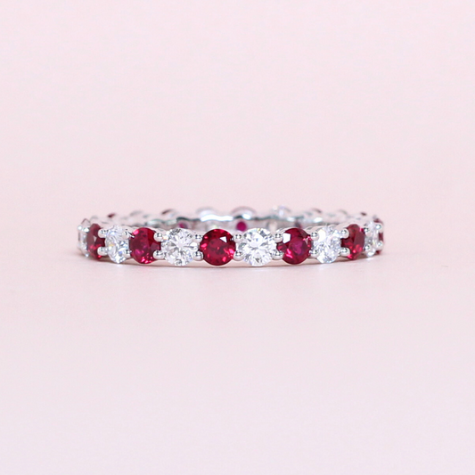 Ruby and Diamond Full Eternity ring