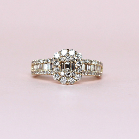 1cts Cushion Illusion ring