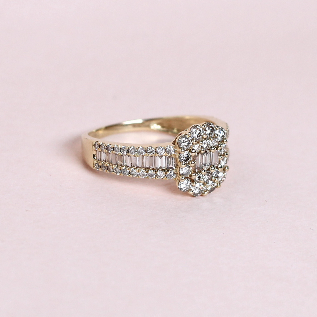 1cts Cushion Illusion ring
