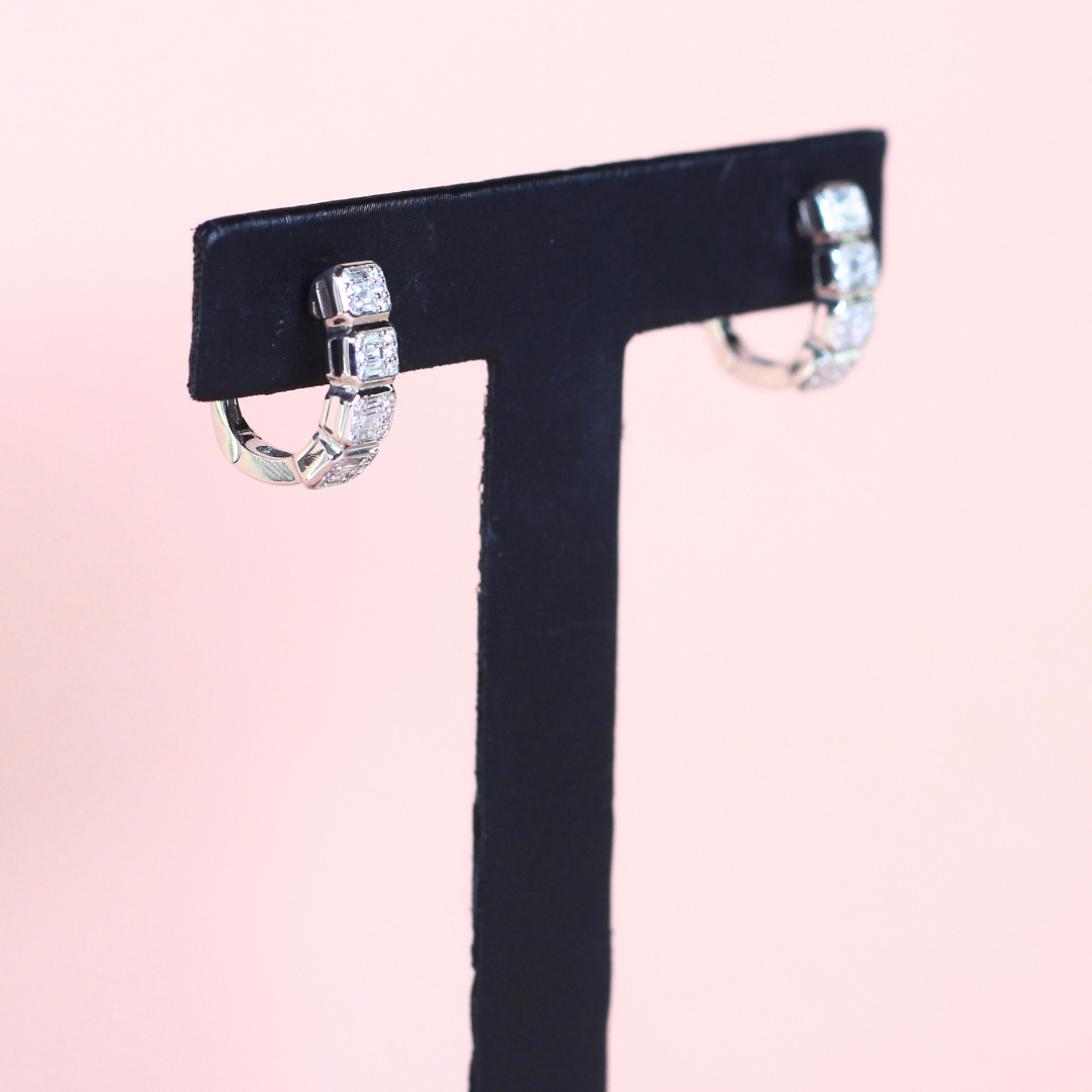 .44cts Baguette Hoop Earrings