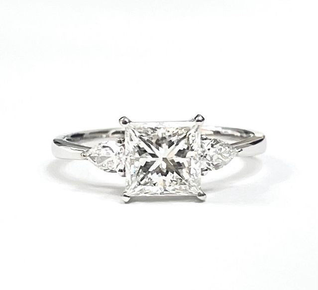 1.23cts Princess cut Trilogy ring