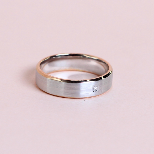 .02ct Princess Cut Two-toned Male ring