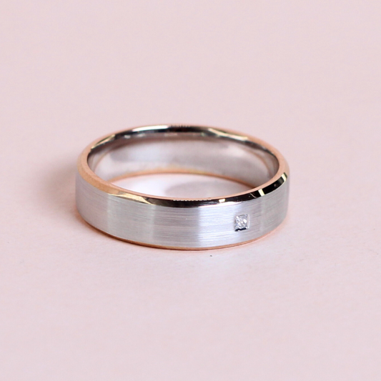 .02ct Princess Cut Two-toned Male ring
