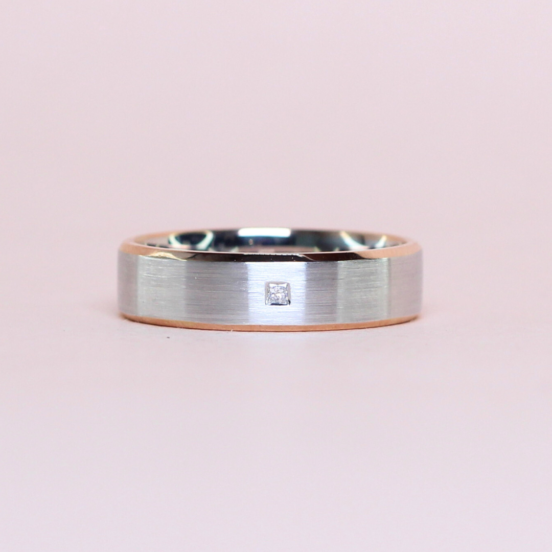 .02ct Princess Cut Two-toned Male ring