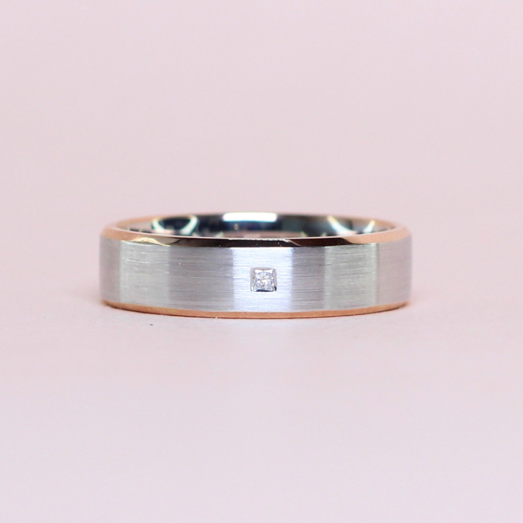 .02ct Princess Cut Two-toned Male ring