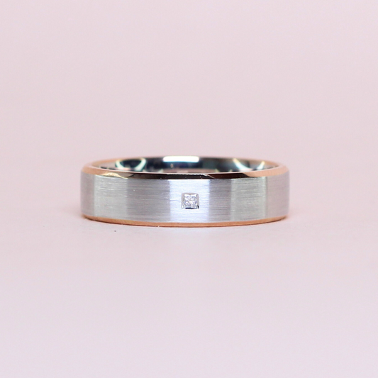 .02ct Princess Cut Two-toned Male ring