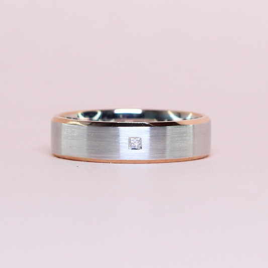 .02ct Princess Cut Two-toned Male ring