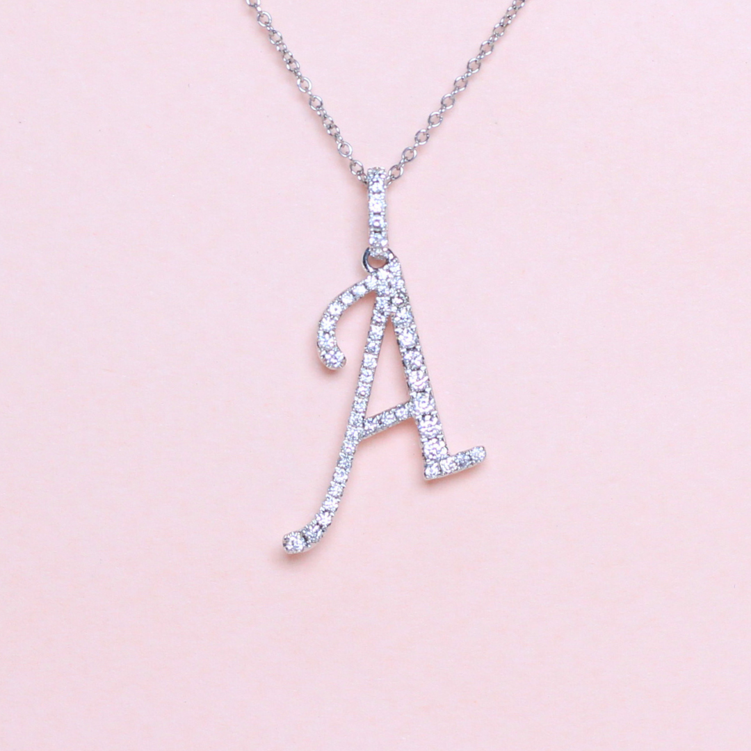 .35cts Diamond Pendant Letter Necklace