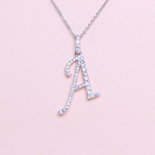 .35cts A diamond Letter necklace