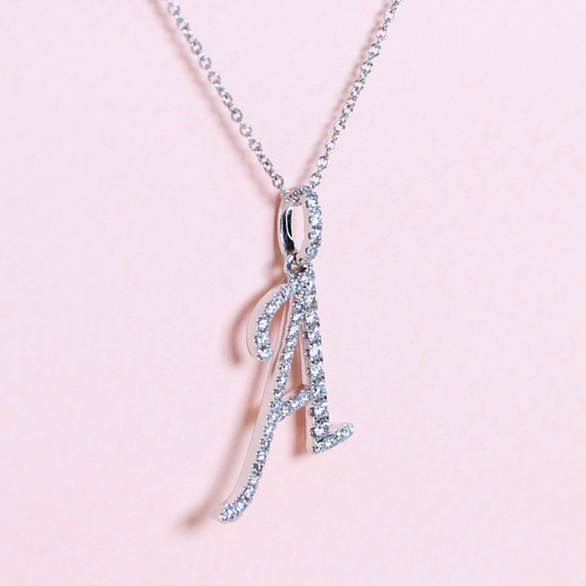 .35cts A diamond Letter necklace