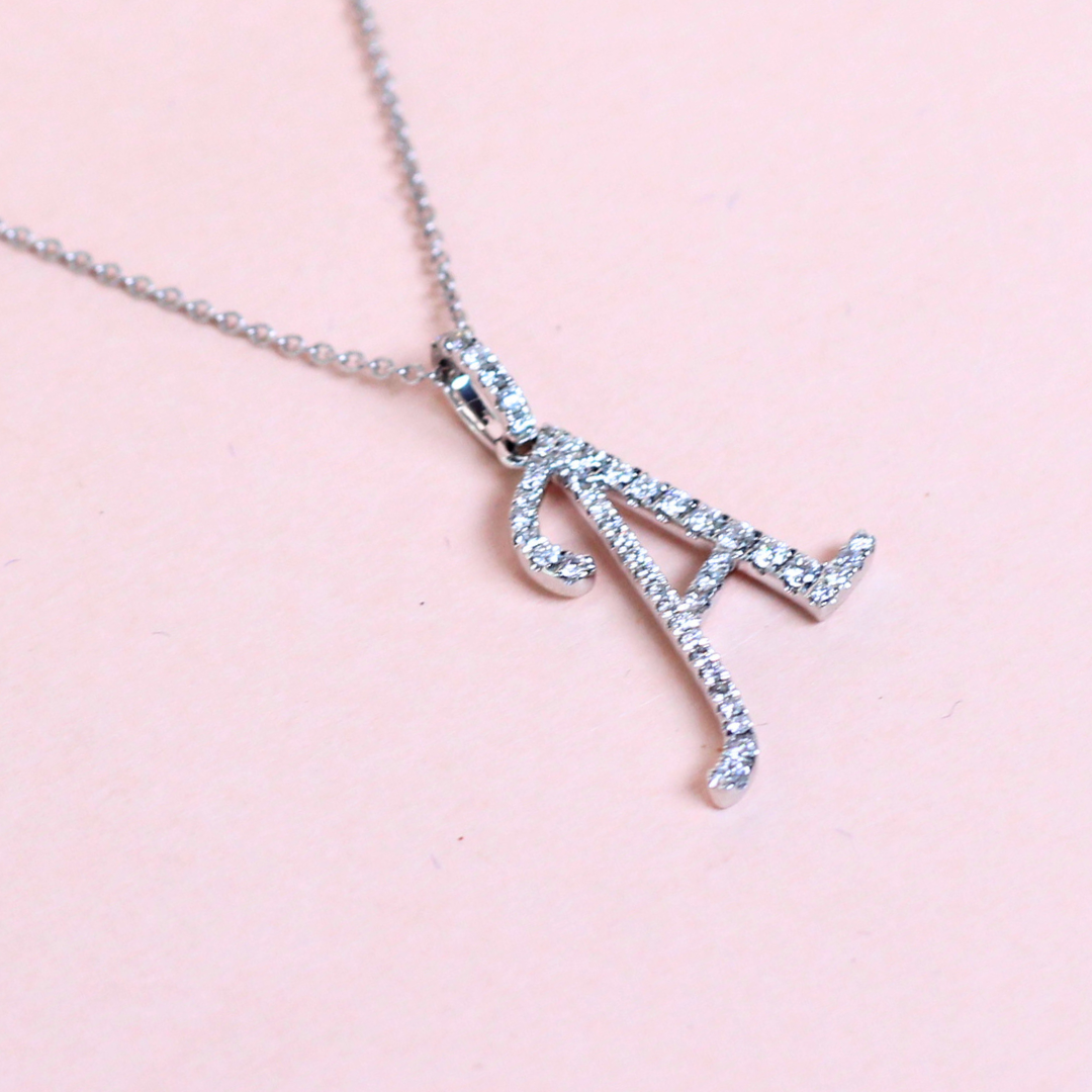 .35cts Diamond Pendant Letter Necklace