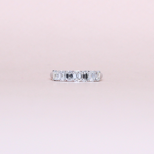 .84cts 7-stone Emerald cut ring