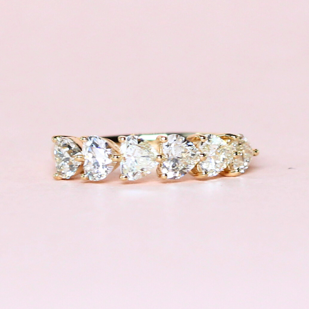 1.50cts 6-stone Heart cut ring