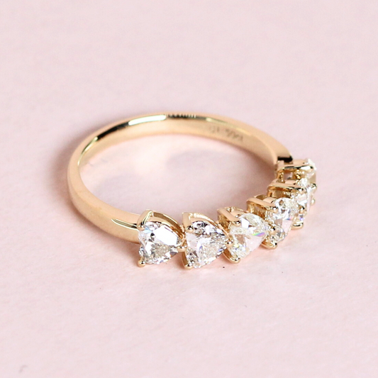 1.50cts 6-stone Heart cut ring