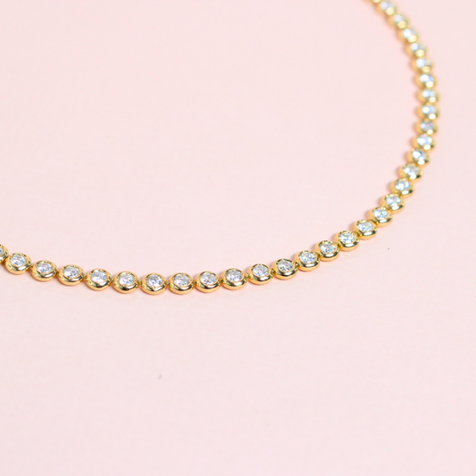 10.90cts Round cut Tennis necklace