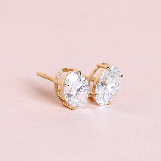 4.14cts Oval cut Lab-grown stud earrings