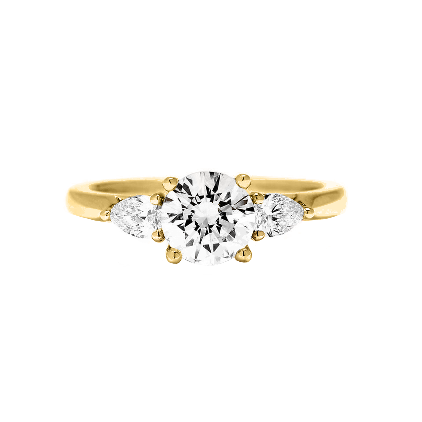 .50ct Round Brilliant Diamond ring with Pear side stones
