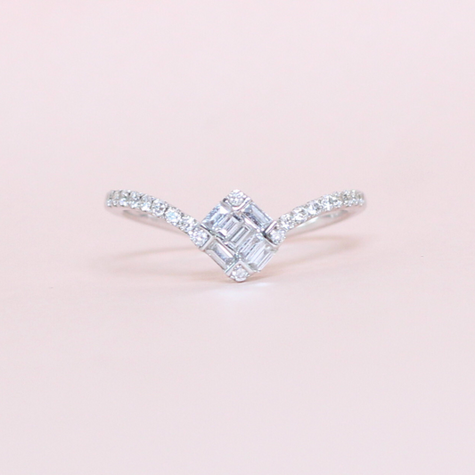 .30cts Square Illusion Chevron ring