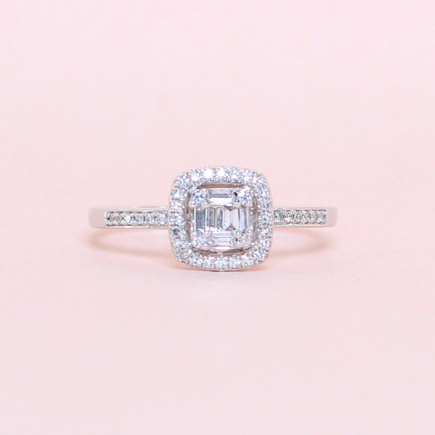 .38cts Cushion Illusion ring