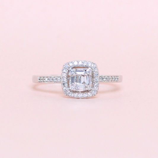 .38cts Cushion Illusion ring