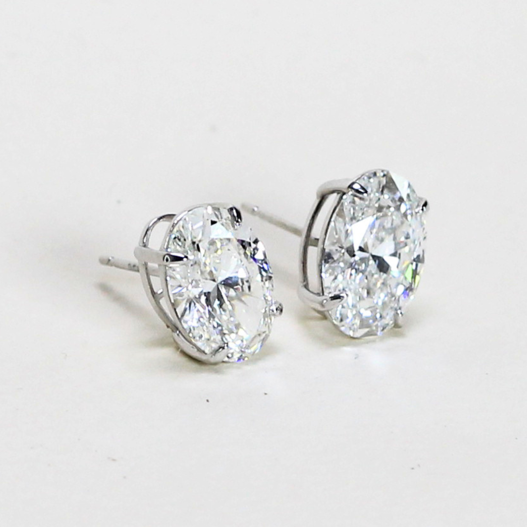 6cts Oval Lab-grown stud earrings