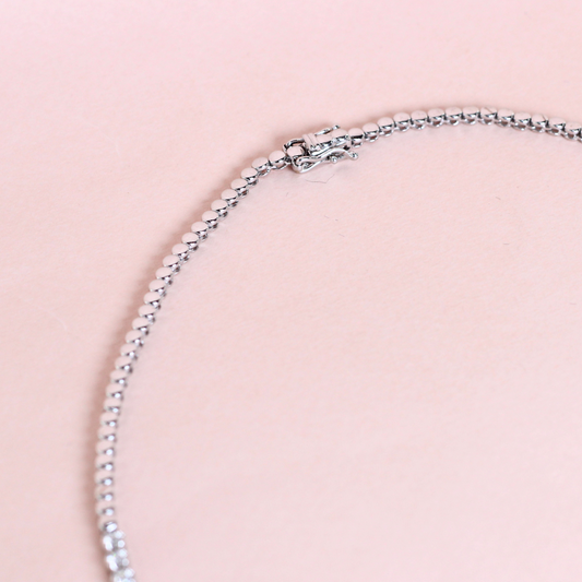 2.91cts Round cut Tennis necklace