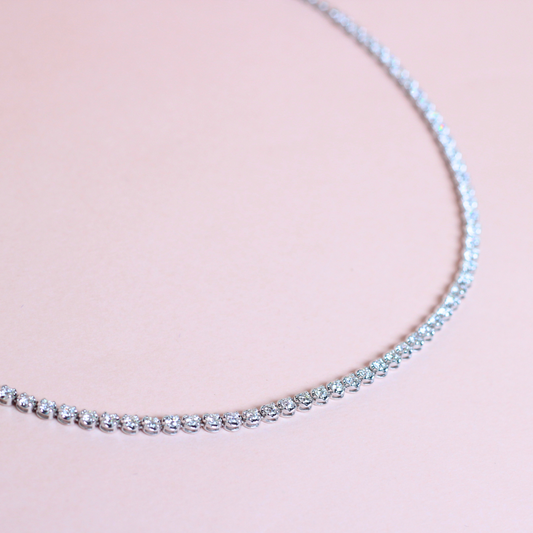 2.91cts Round cut Tennis necklace