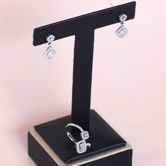 .53cts Cushion Illusion Drop set