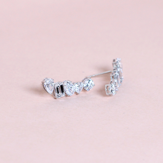 3.52cts Multi-shape Lab-grown Crawler earrings