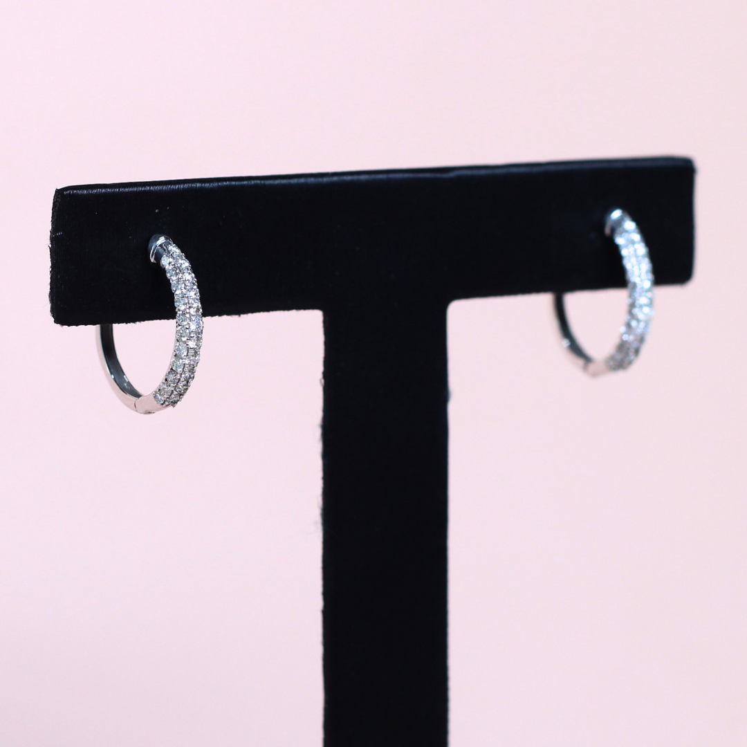 .60cts Round cut Hoop earrings
