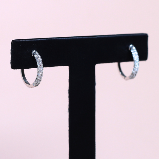 .60cts Round cut Hoop earrings