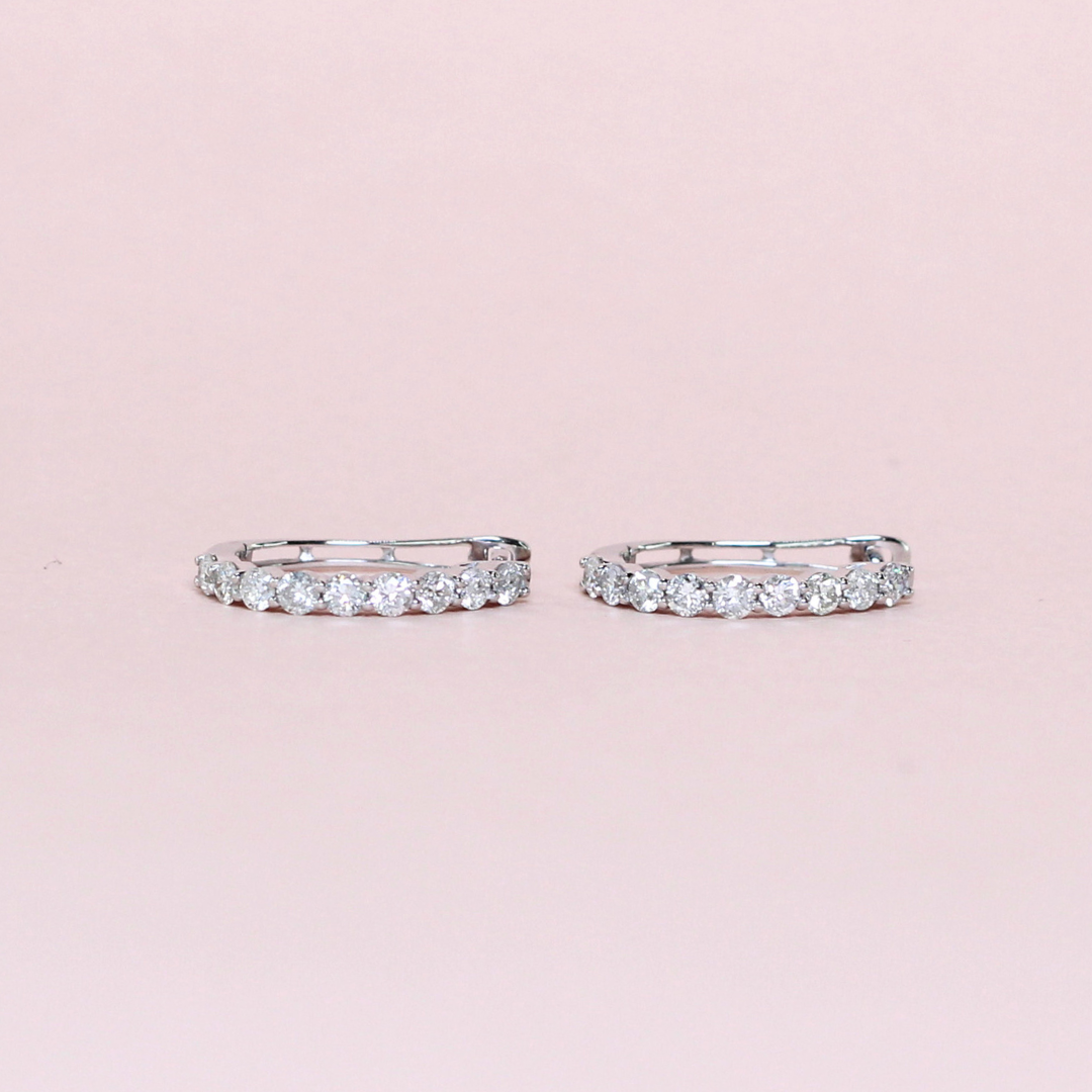 .84cts Round cut Hoop earrings