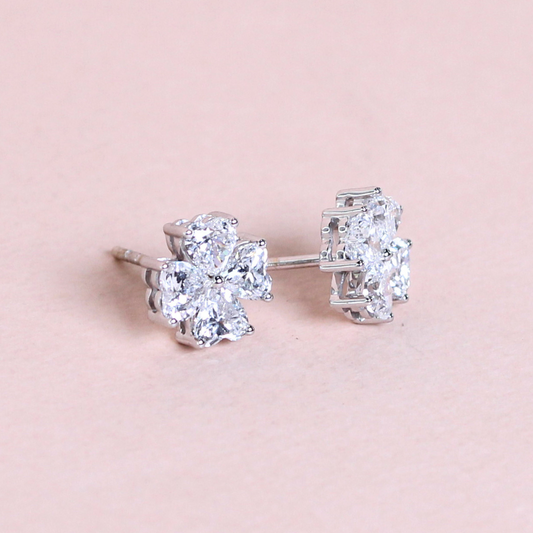 1.85cts Heart cut Lab-grown Stud earrings