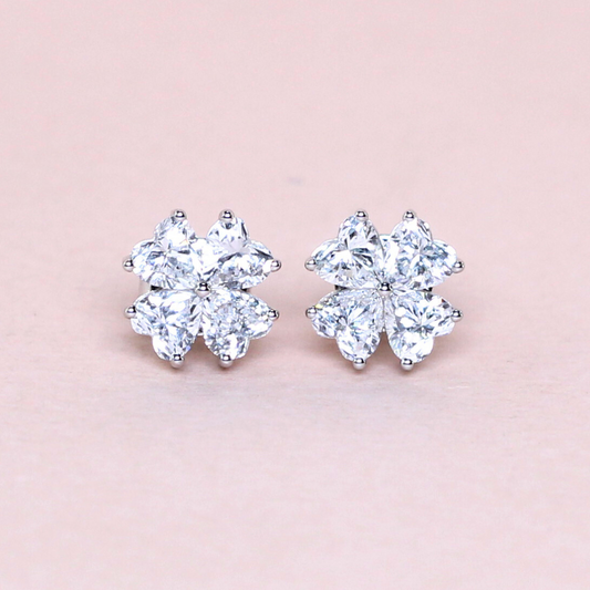 1.85cts Heart cut Lab-grown Stud earrings