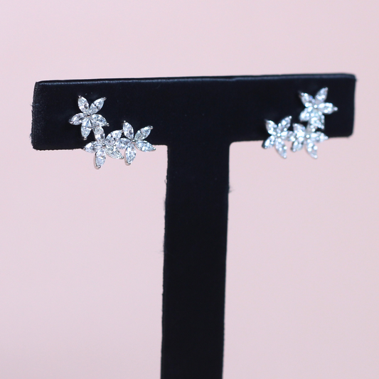 1.64cts Flower Crawler earrings
