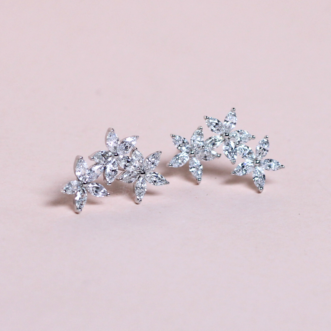 1.64cts Flower Crawler earrings