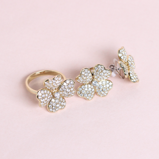 1.90cts Clover Illusion set
