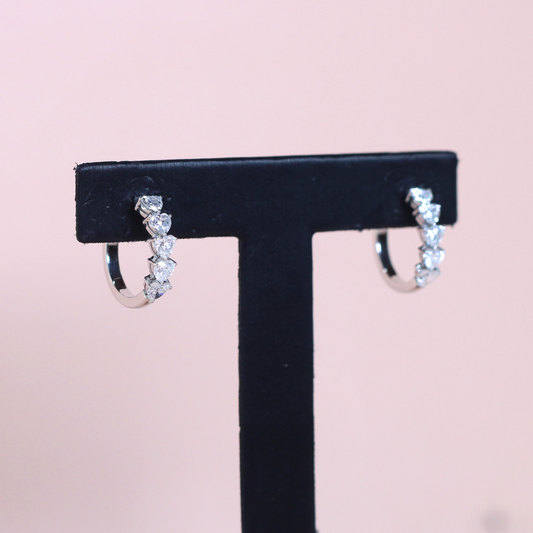 1.57cts Heart cut Lab-grown huggie earrings