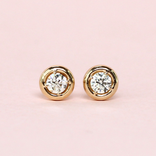 .62cts Round cut Solitaire Stud earrings