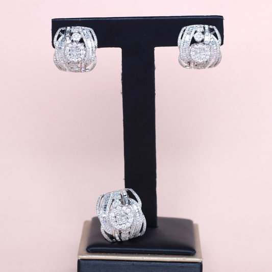 3.21cts Round illusion Statement set