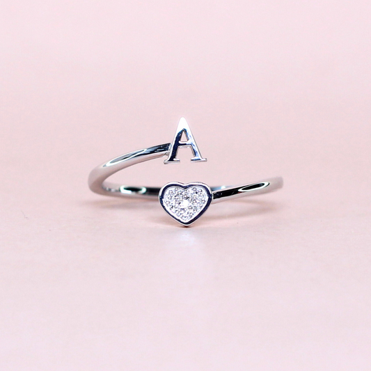 .04cts A Heart Open ring