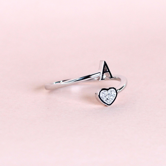.04cts A Heart Open ring