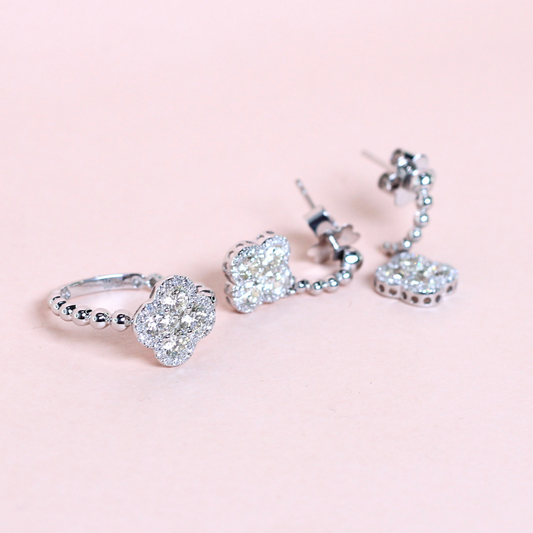 2.43cts Clover Illusion set
