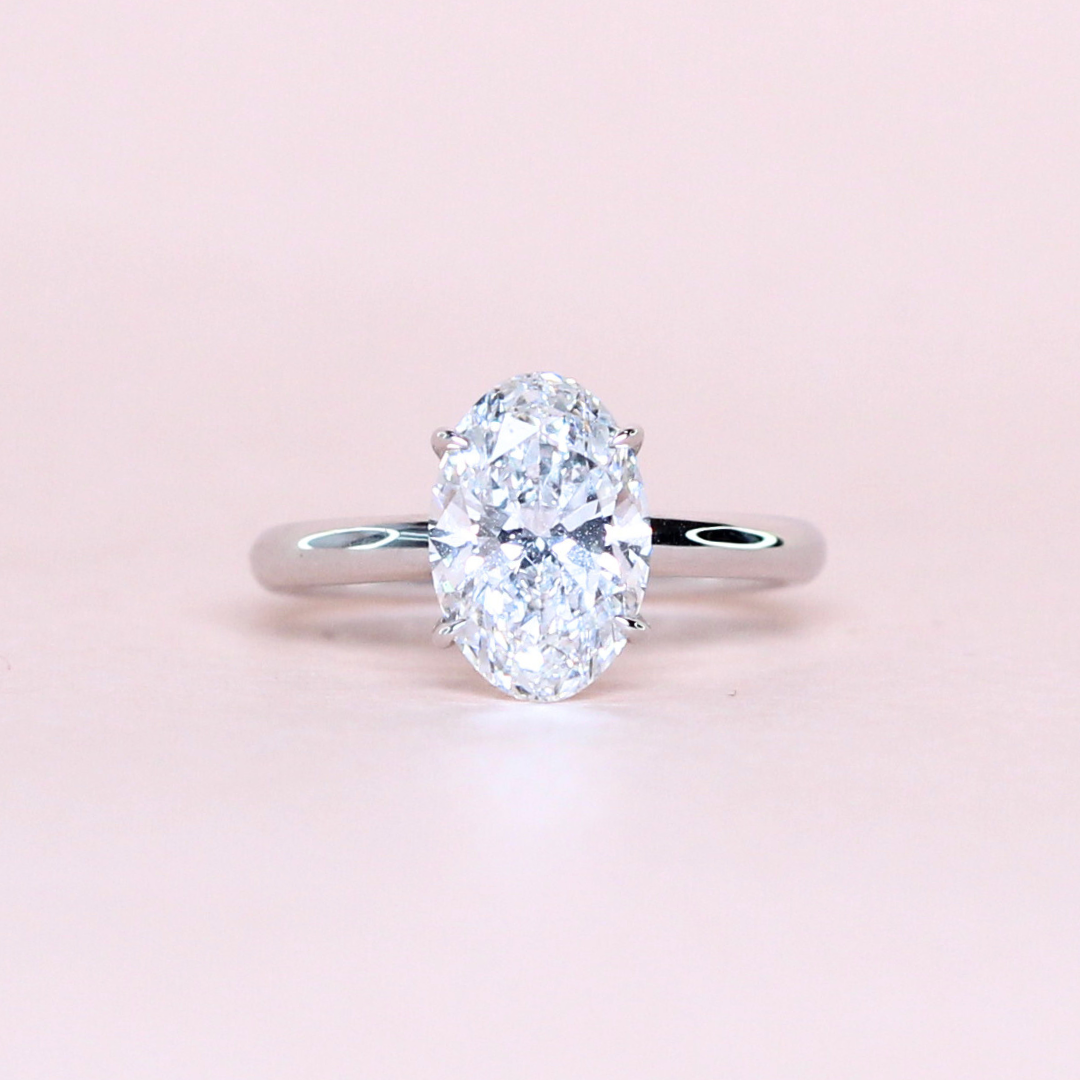 2.13ct Oval cut Solitaire Lab-grown ring