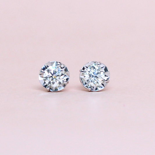 .63cts Round cut Solitaire Stud earrings