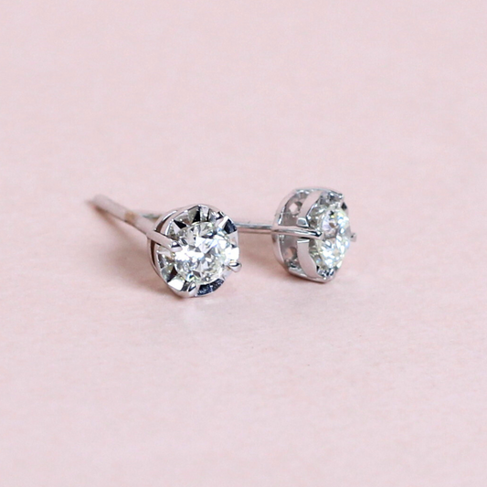 .63cts Round cut Solitaire Stud earrings