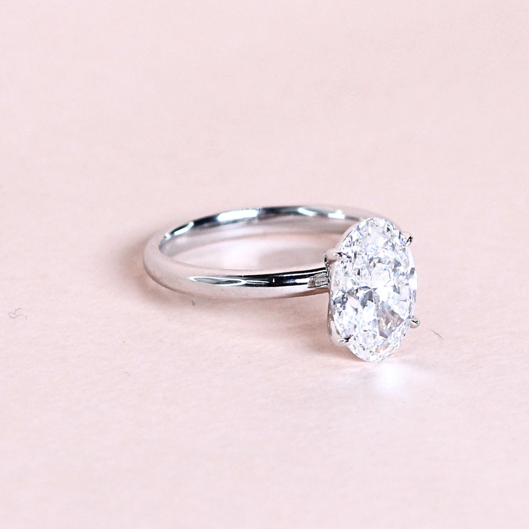 2.13ct Oval cut Solitaire Lab-grown ring
